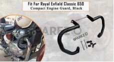 Fit For Royal Enfield Classic 650 Compact Engine Guard Black - SPAREZO Fit For Royal Enfield Classic 650 Compact Engine Guard Black - SPAREZO